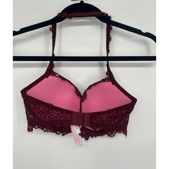 Victorias Secret PINK Date Pushup Bra Sexy Lace Underwire 32DD - Picture 4 of 7